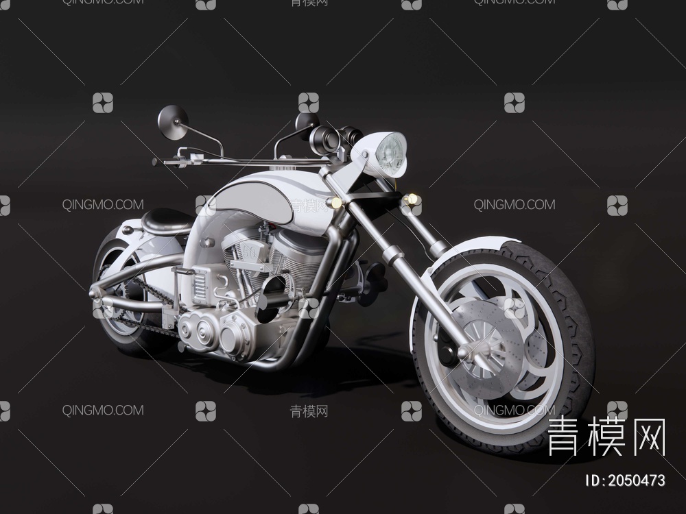 摩托车 哈雷型摩托车SU模型下载【ID:2050473】
