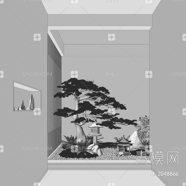 室内景观造景3D模型下载【ID:2048866】