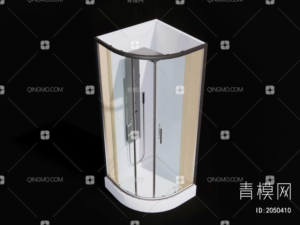 淋浴间 浴屏 玻璃淋浴室SU模型下载【ID:2050410】