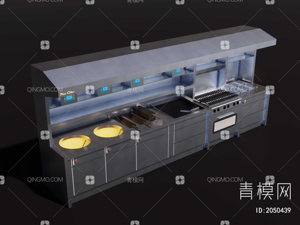 商用厨房灶台SU模型下载【ID:2050439】