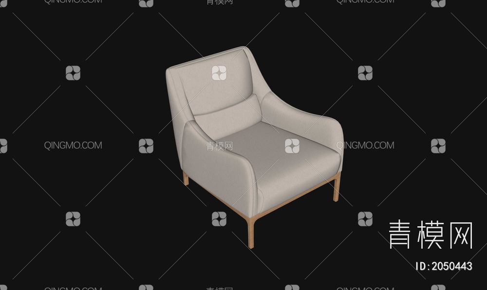 单人休闲沙发SU模型下载【ID:2050443】