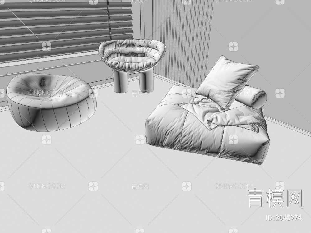 单人沙发、沙发椅3D模型下载【ID:2048974】