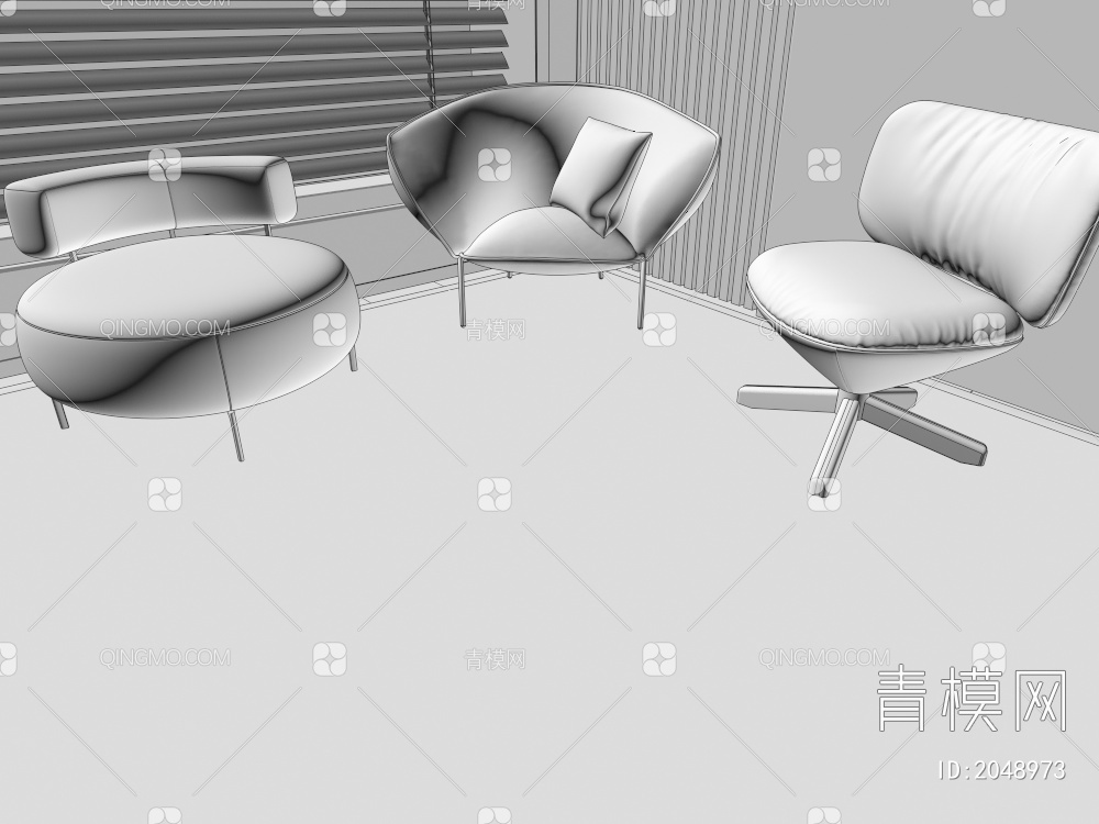 单人沙发、沙发椅3D模型下载【ID:2048973】