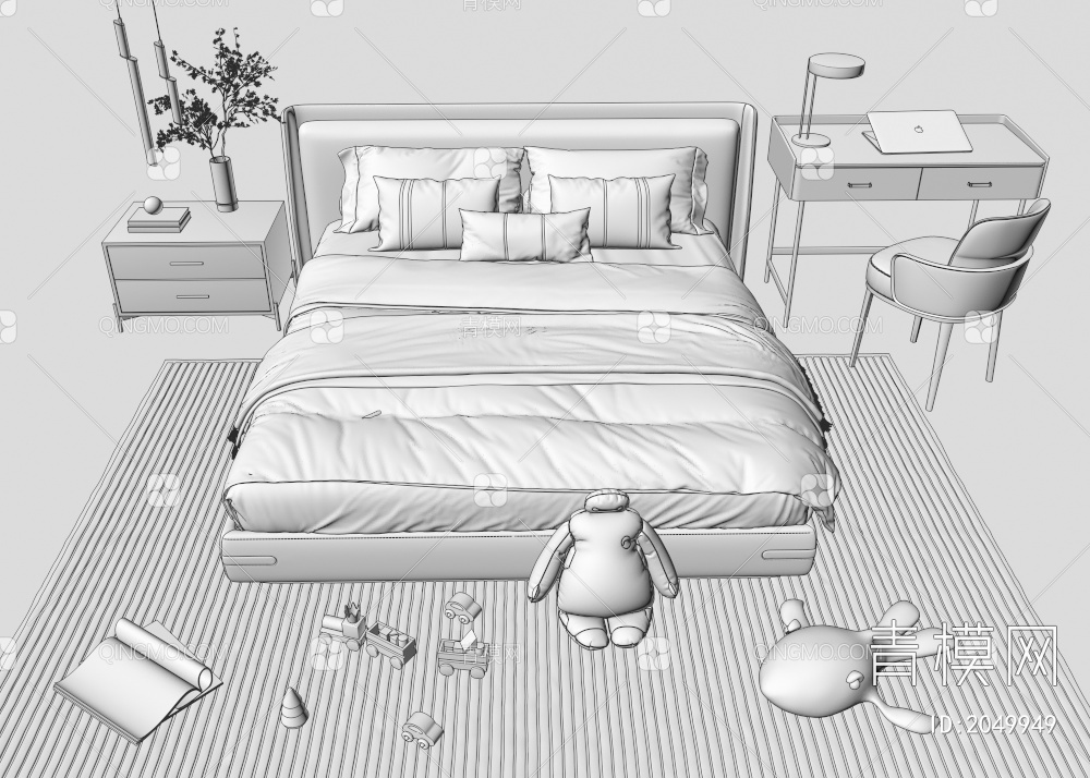 儿童床3D模型下载【ID:2049949】
