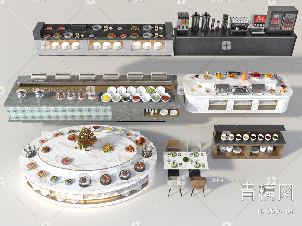 餐厅自助台3D模型下载【ID:2050184】