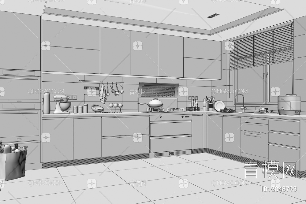 家居厨房3D模型下载【ID:2048793】
