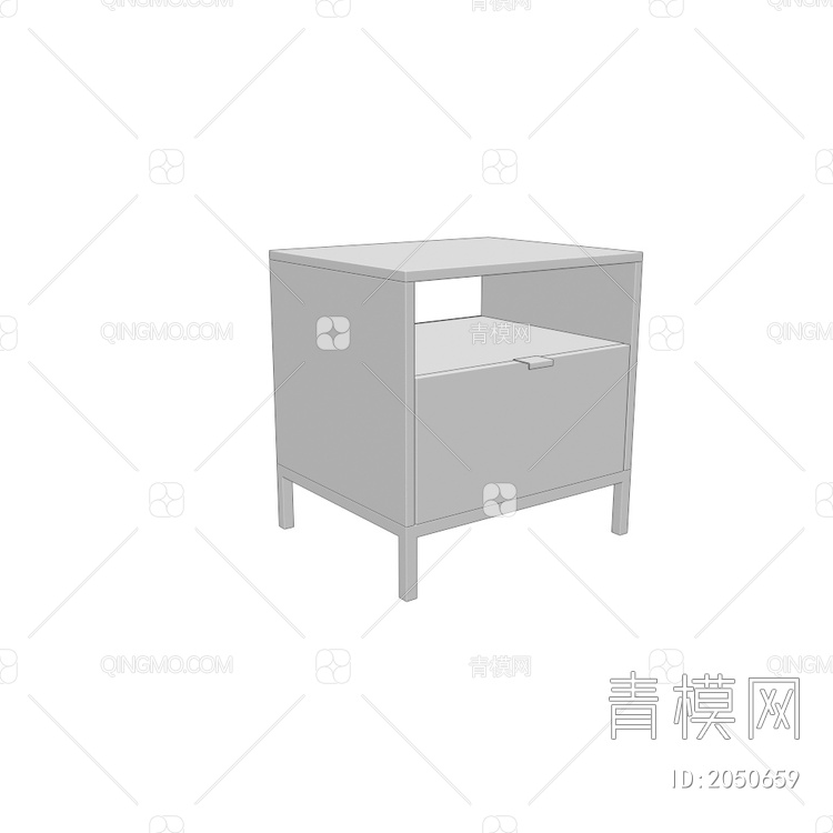 藏蓝床头柜3D模型下载【ID:2050659】