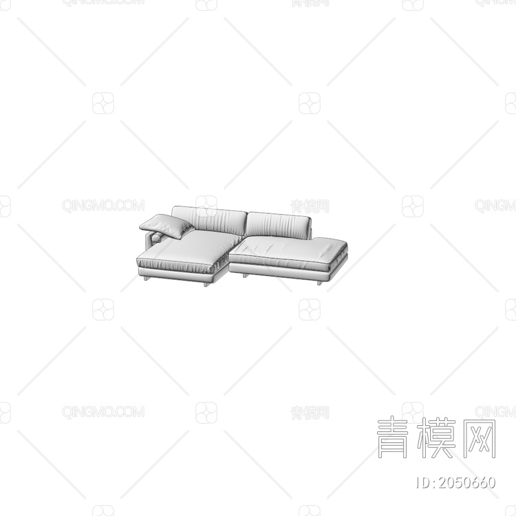 墨绿沙发3D模型下载【ID:2050660】