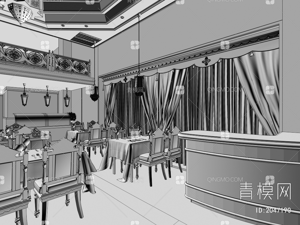 餐厅3D模型下载【ID:2047190】