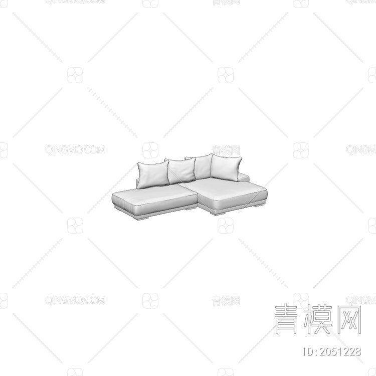 HOR灰色沙发3D模型下载【ID:2051228】