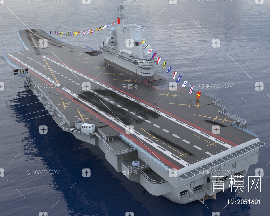 辽宁号航空母舰海军航母带作战指挥室控制台室内外结合真实还原3D模型下载【ID:2051601】