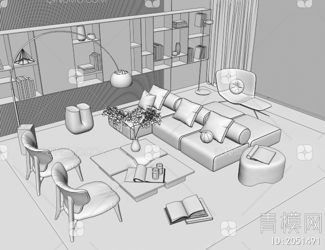 Minotti 米洛提 沙发茶几组合3D模型下载【ID:2051491】