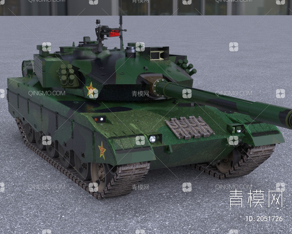 中国人民解放军96B式主战坦克3D模型下载【ID:2051726】