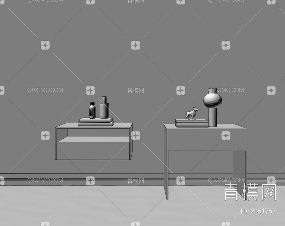 亚克力床头柜3D模型下载【ID:2051757】