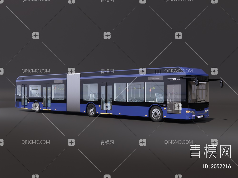 加长公交车 大巴车SU模型下载【ID:2052216】