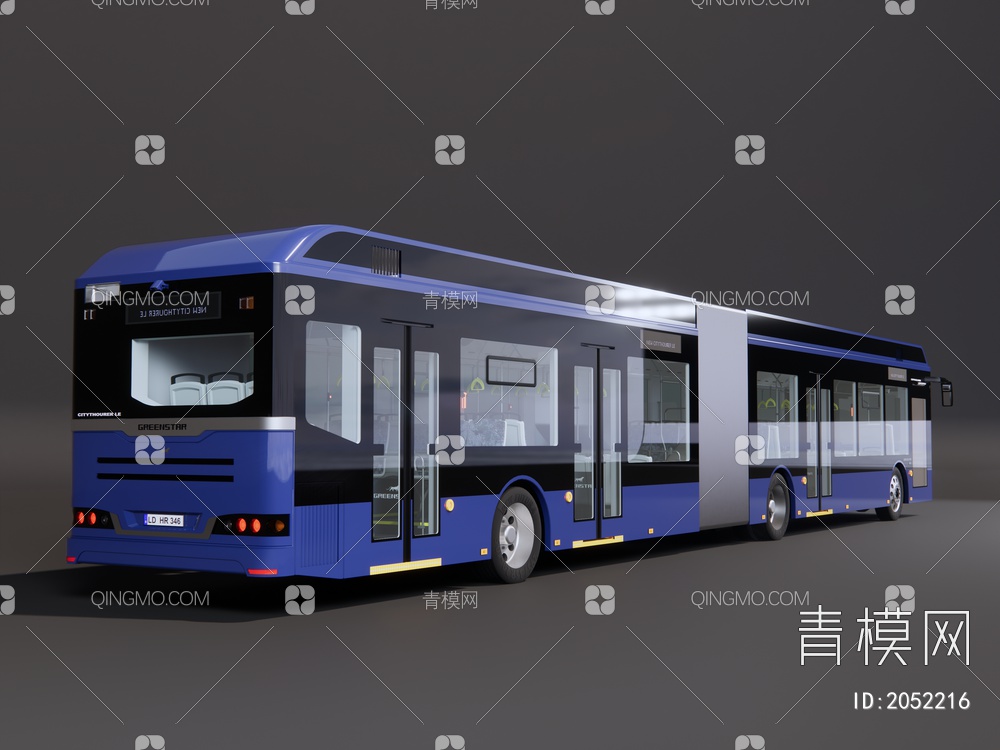 加长公交车 大巴车SU模型下载【ID:2052216】