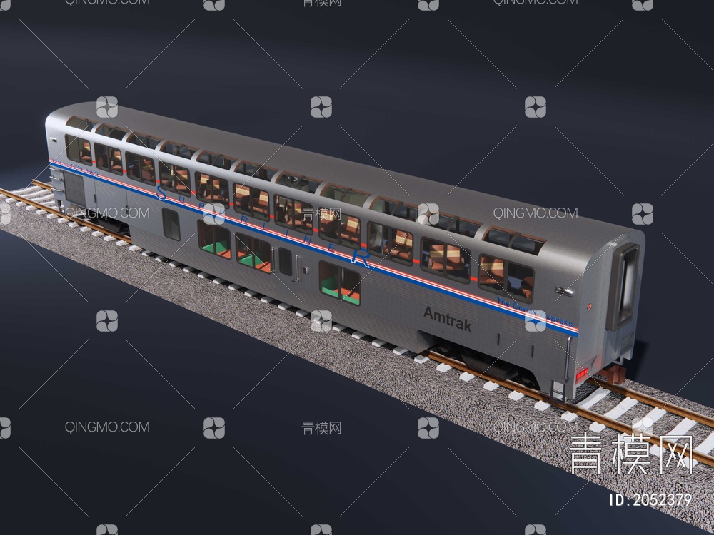 旅游列车车厢SU模型下载【ID:2052379】