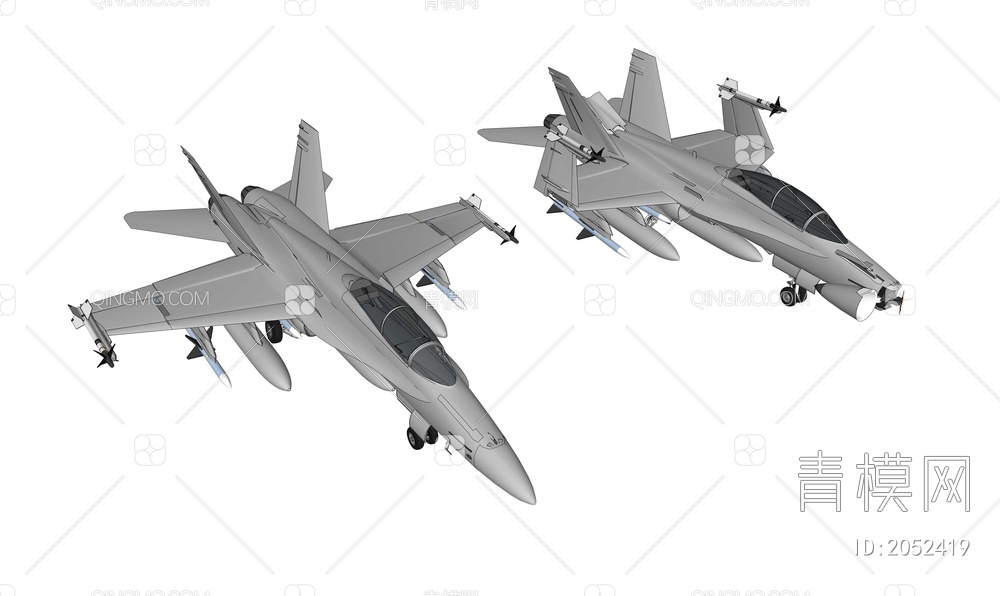 F18D大黄蜂战斗机SU模型下载【ID:2052419】
