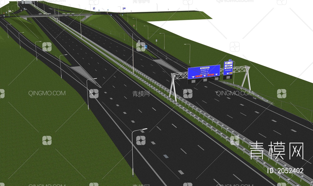 高速公路SU模型下载【ID:2052402】