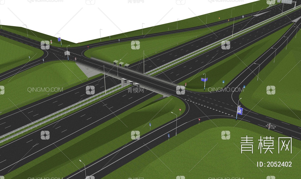 高速公路SU模型下载【ID:2052402】