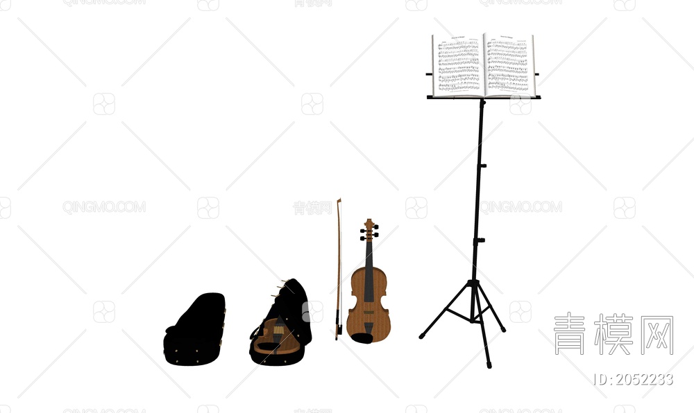 小提琴 乐谱架SU模型下载【ID:2052233】