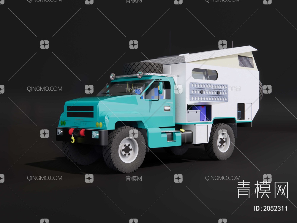 卡车房车 卡车式旅行车SU模型下载【ID:2052311】