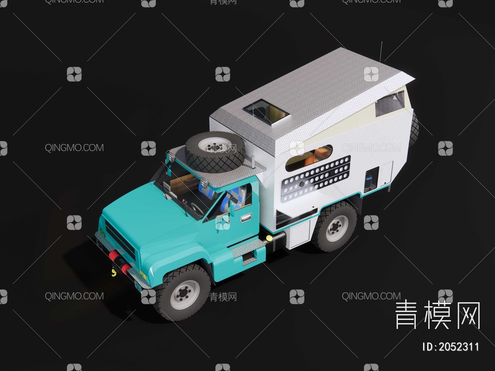 卡车房车 卡车式旅行车SU模型下载【ID:2052311】