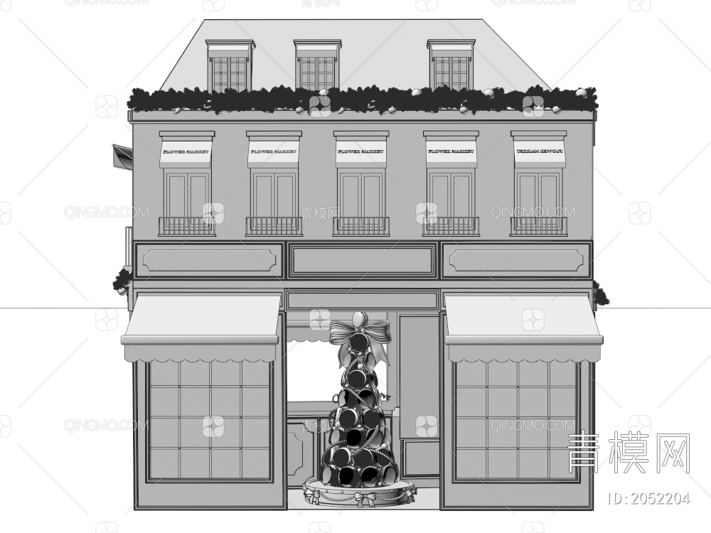 美陈 圣诞树 小房子3D模型下载【ID:2052204】