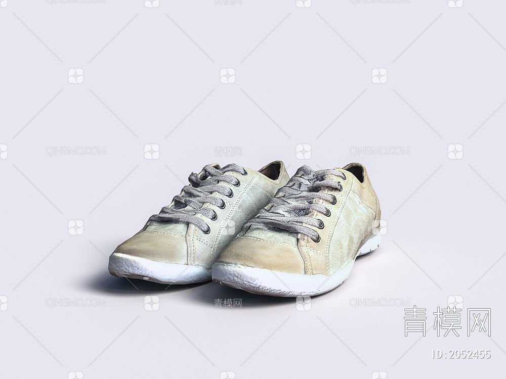 男鞋系带运动休闲鞋3D模型下载【ID:2052455】