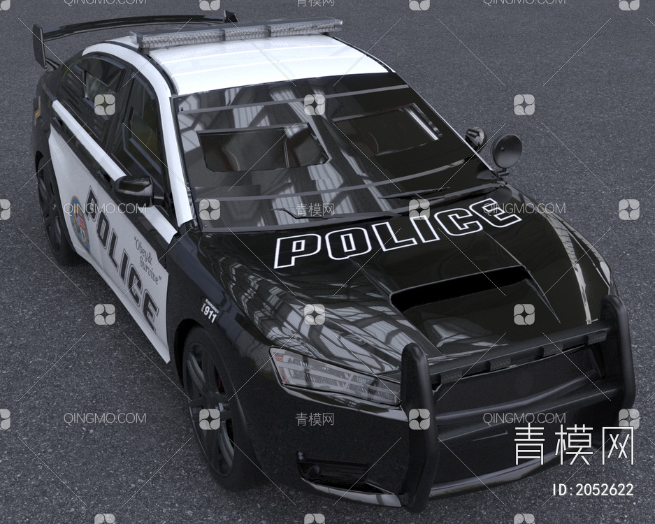 骷髅马警车版本圆原型三菱evox汽车3D模型下载【ID:2052622】