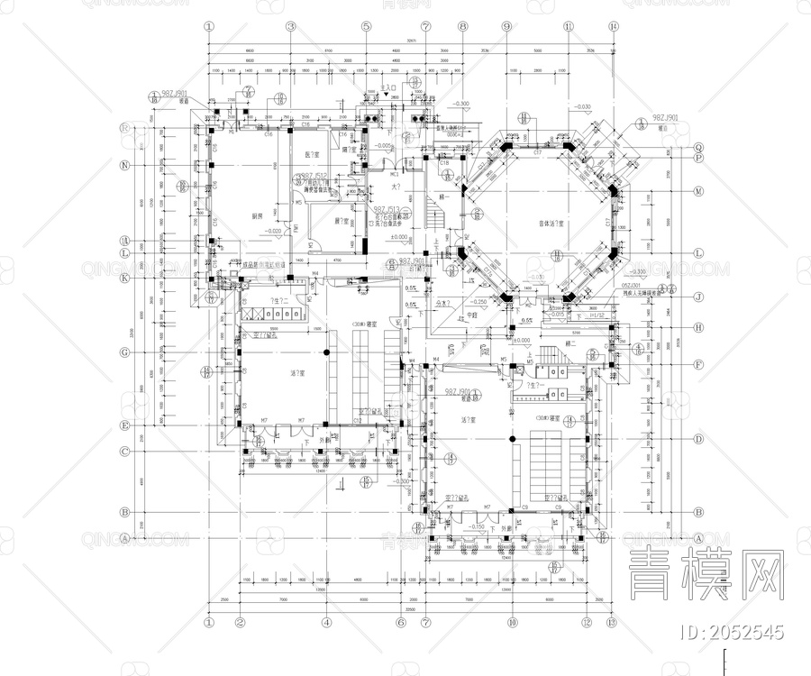 16个小区配套幼儿园建筑施工套图【ID:2052545】