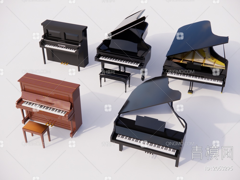 钢琴 钢琴组合SU模型下载【ID:2053295】