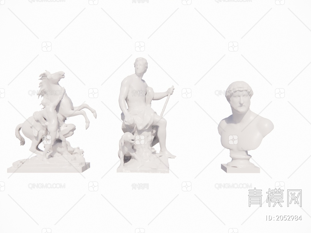 石膏雕塑摆件 艺术品SU模型下载【ID:2052984】
