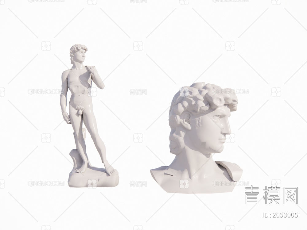 石膏雕塑摆件SU模型下载【ID:2053005】