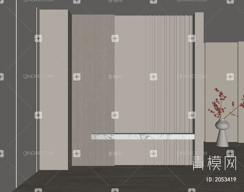 玄关隔断SU模型下载【ID:2053419】