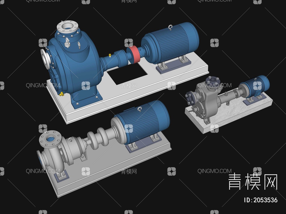 水泵组合SU模型下载【ID:2053536】