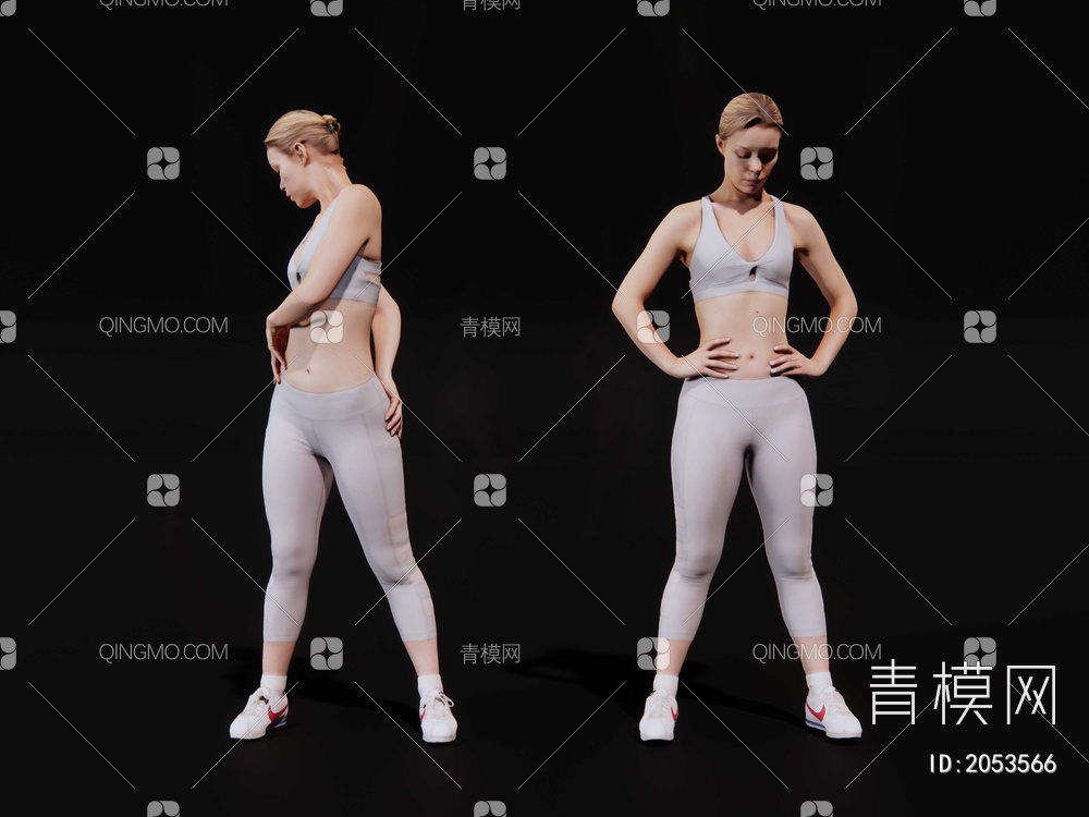 健身女人 瑜伽女人SU模型下载【ID:2053566】