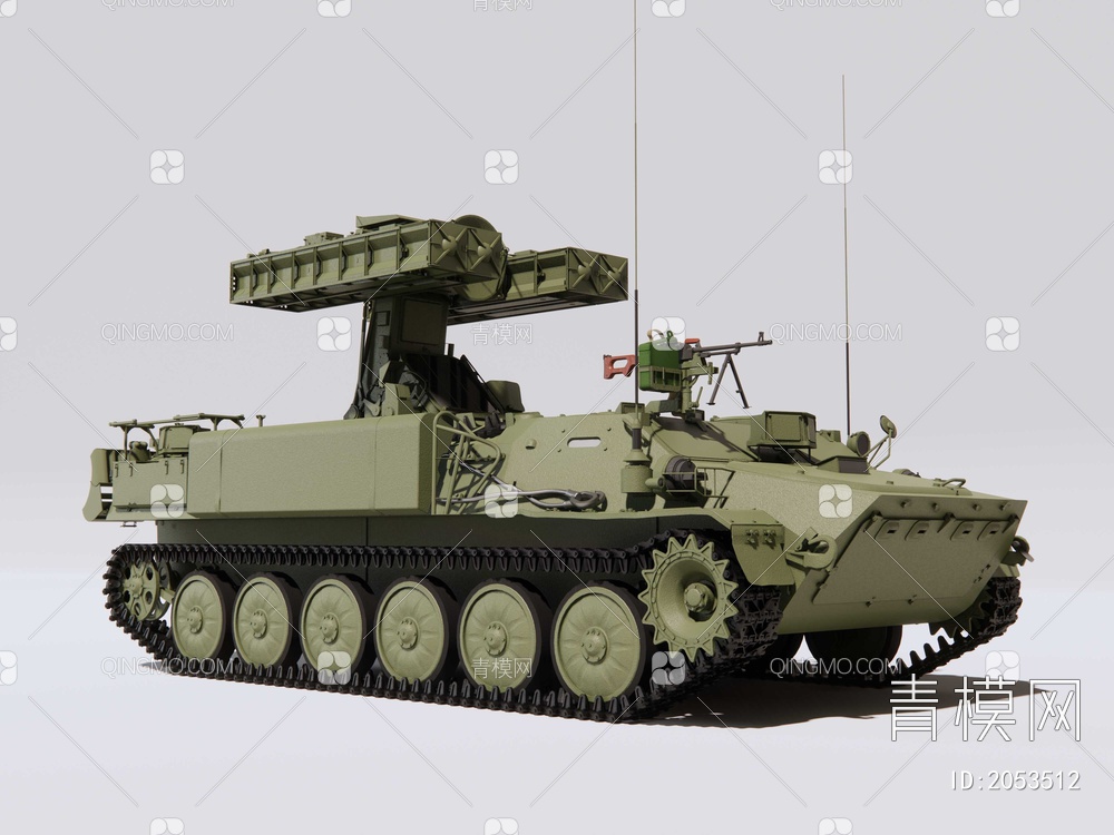 防空车 防空导弹车SU模型下载【ID:2053512】