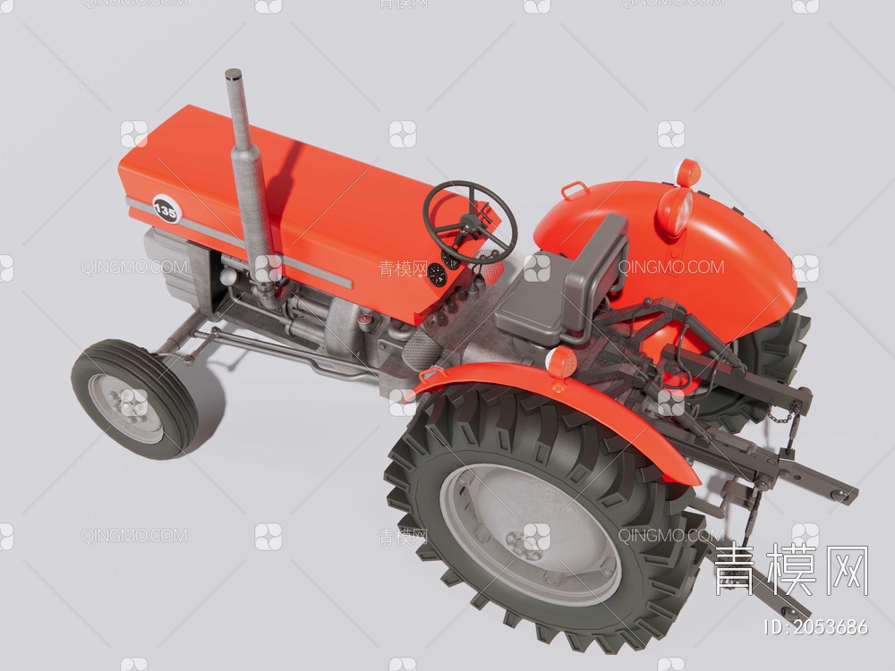 农用拖拉机SU模型下载【ID:2053686】