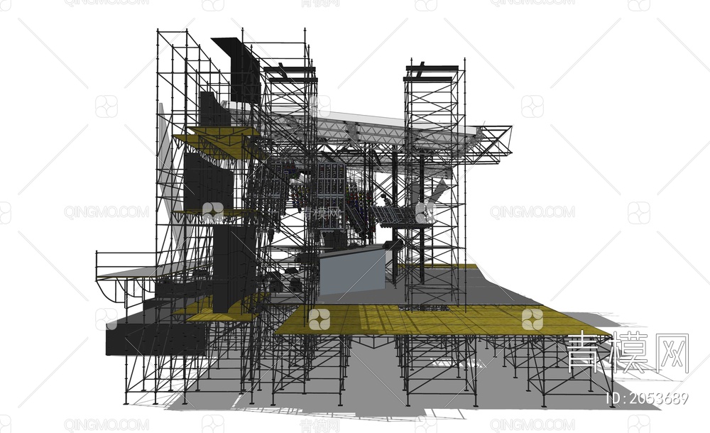 大型室外舞台SU模型下载【ID:2053689】