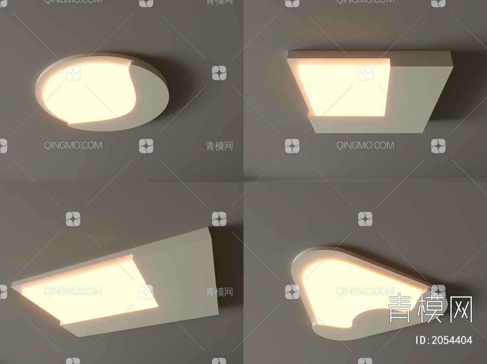吸顶灯 圆形吸顶灯 卧室灯 艺术造型灯具 时尚客厅灯组合3D模型下载【ID:2054404】