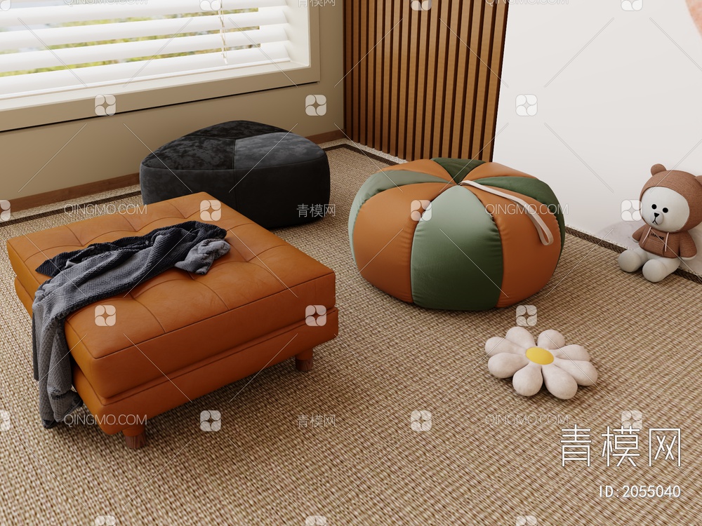 沙发凳3D模型下载【ID:2055040】