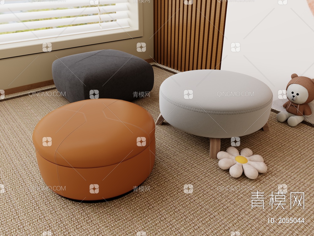 沙发凳3D模型下载【ID:2055044】