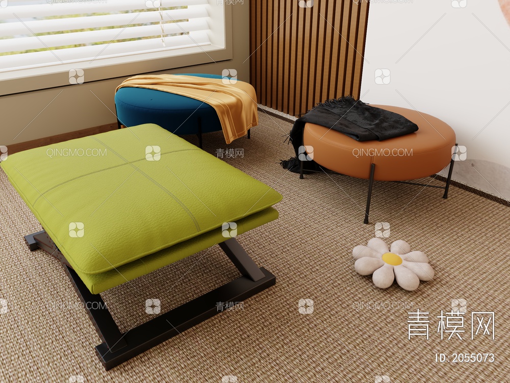 沙发凳3D模型下载【ID:2055073】