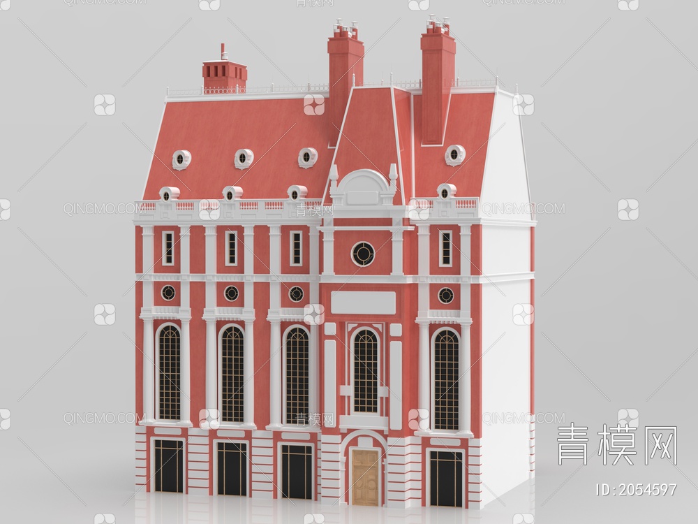 建筑 别墅酒店3D模型下载【ID:2054597】