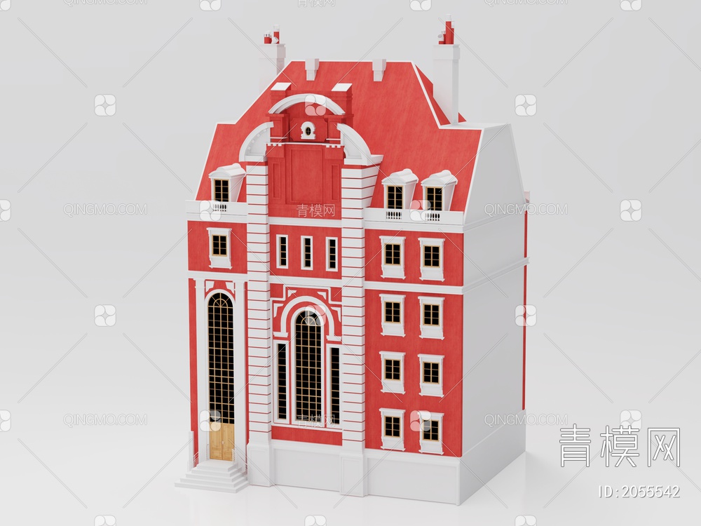 建筑 别墅3D模型下载【ID:2055542】