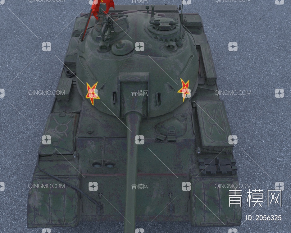 59式坦克车3D模型下载【ID:2056325】
