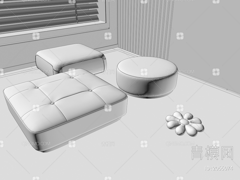 沙发凳3D模型下载【ID:2055074】