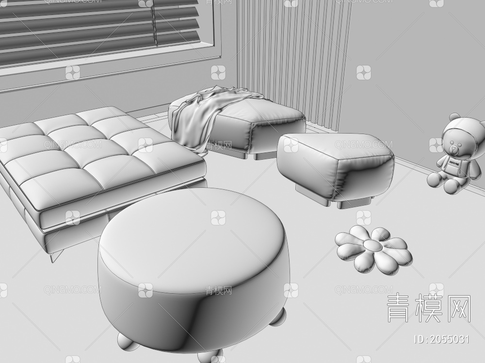 沙发凳3D模型下载【ID:2055031】