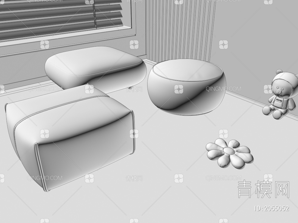沙发凳3D模型下载【ID:2055052】